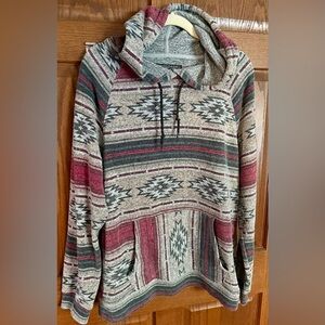 Brooklyn Cloth Southwestern Hoodie - Red, Gray, and Black Large Men’s